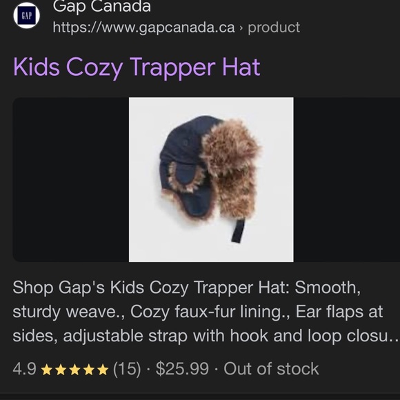 Cozy Trapper Hat. Size: S/M - Picture 4 of 4
